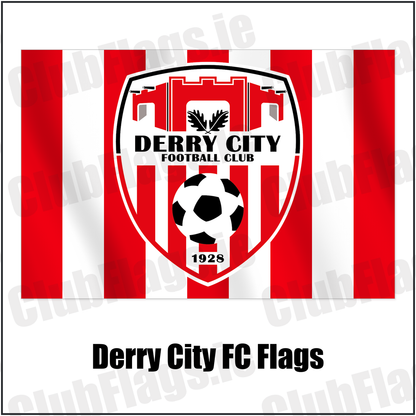 Derry City FC Flags with the club crest and colours, Derry Football - ClubFlags.ie