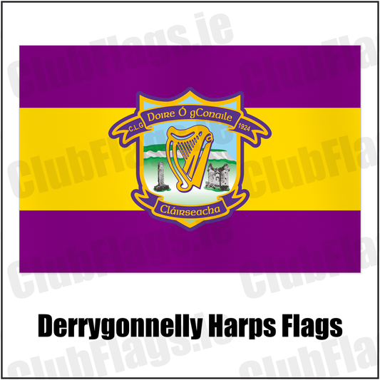Derrygonnelly Harps Flags with the club crest and colours, Fermanagh GAA - ClubFlags.ie