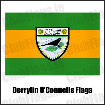 Derrylin O’Connells Flags with the club crest and colours, Fermanagh GAA - ClubFlags.ie