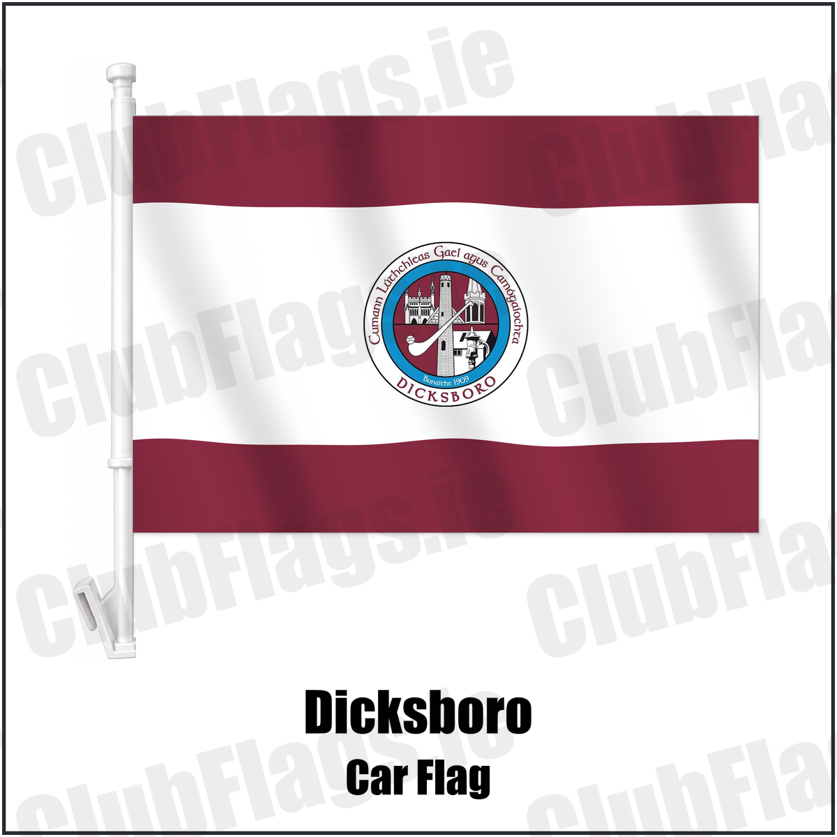 Dicksboro Car Flag with the club crest and colours, Kilkenny GAA - ClubFlags.ie