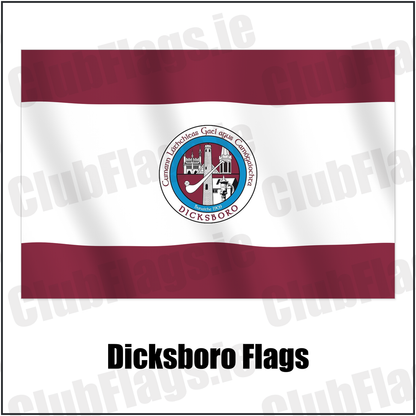 Dicksboro Flags with the club crest and colours, Kilkenny GAA - ClubFlags.ie