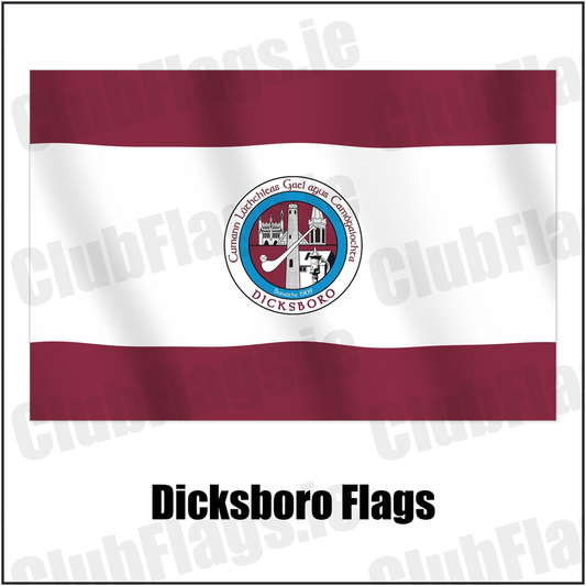 Dicksboro Flags with the club crest and colours, Kilkenny GAA - ClubFlags.ie