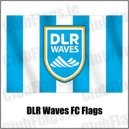DLR Waves FC Flags with the club crest and colours, Dublin Football - ClubFlags.ie