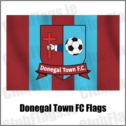 Donegal Town FC Flags with the club crest and colours, Donegal Football - ClubFlags.ie