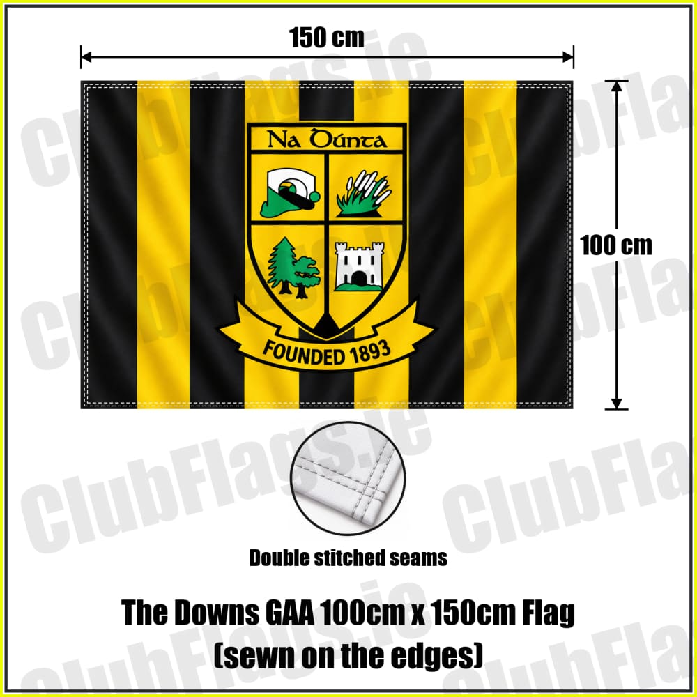 The Downs GAA 100cm x 150cm Flag (sewn on the edges) - ClubFlags.ie