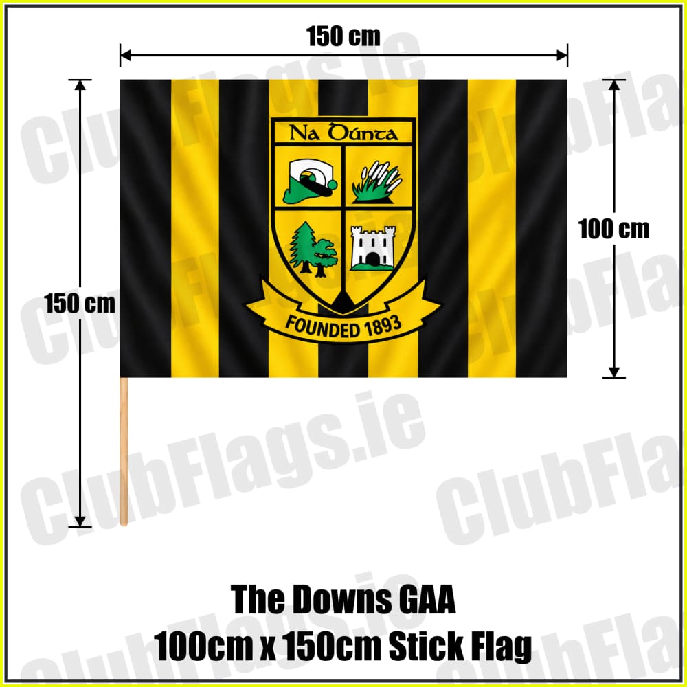 The Downs GAA 100cm x 150cm Stick Flag - ClubFlags.ie