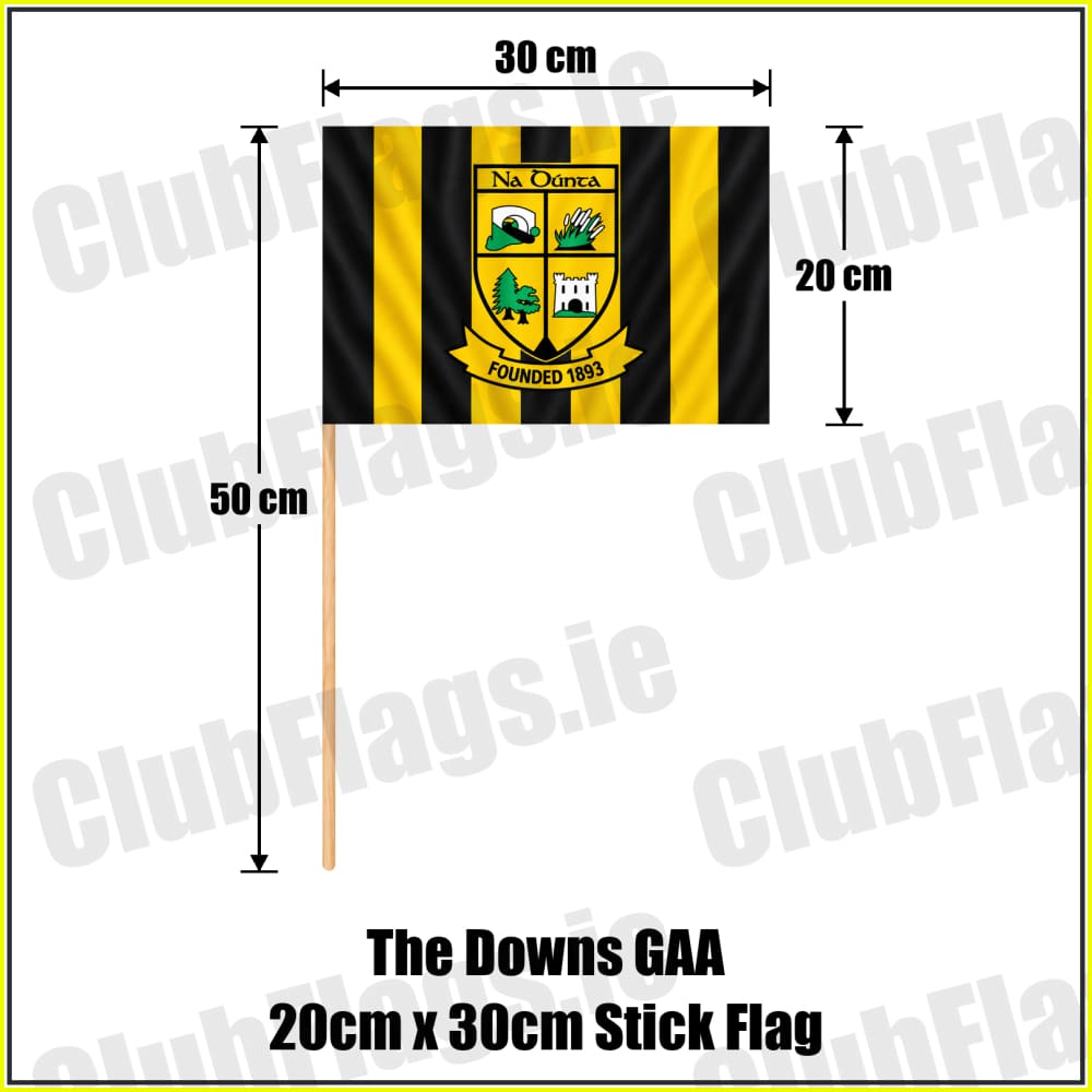 The Downs GAA 20cm x 30cm Stick Flag - ClubFlags.ie