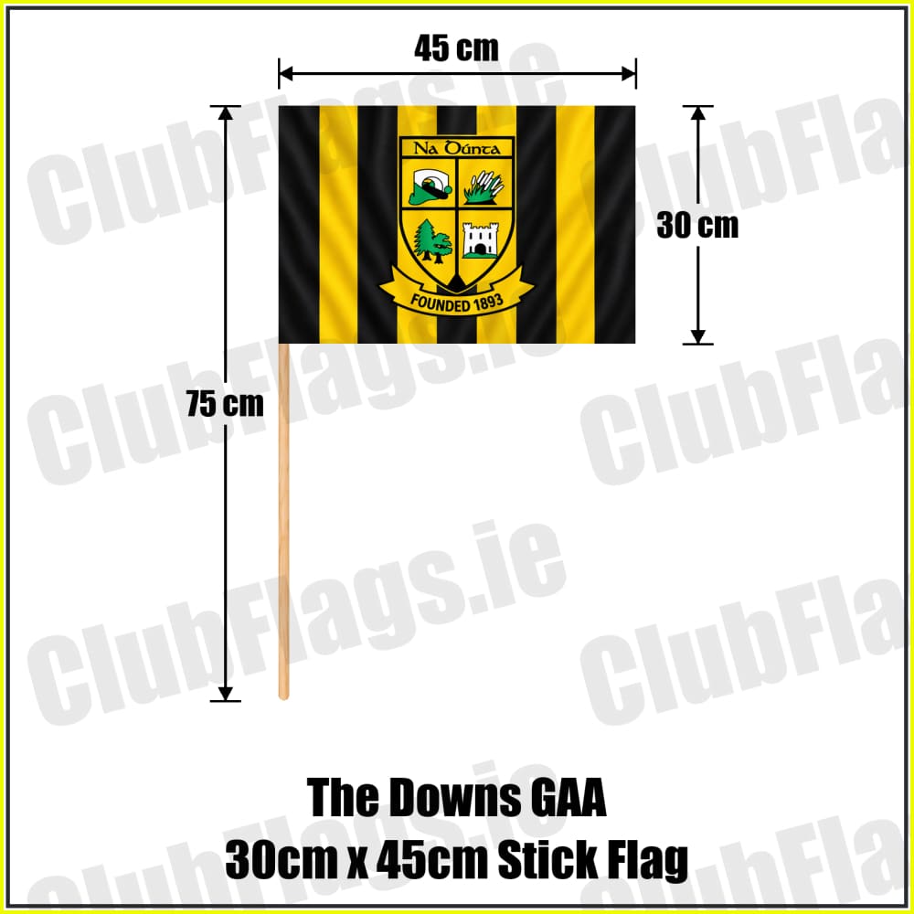 The Downs GAA 30cm x 45cm Stick Flag - ClubFlags.ie