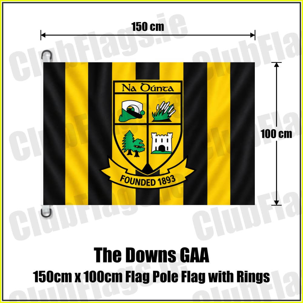 The Downs GAA 150cm x 100cm Flag Pole Flag with Rings - ClubFlags.ie