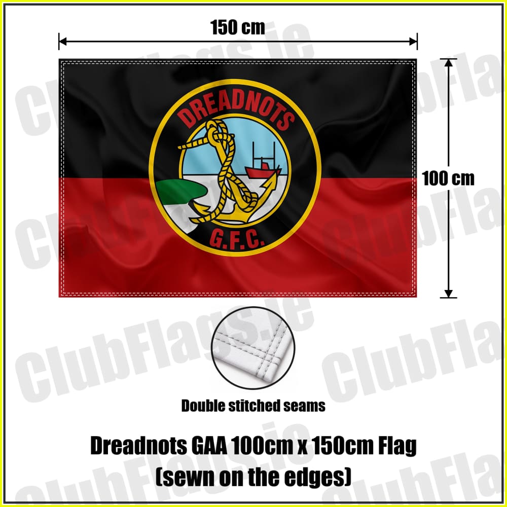 Dreadnots GAA 100cm x 150cm Flag (sewn on the edges) - ClubFlags.ie