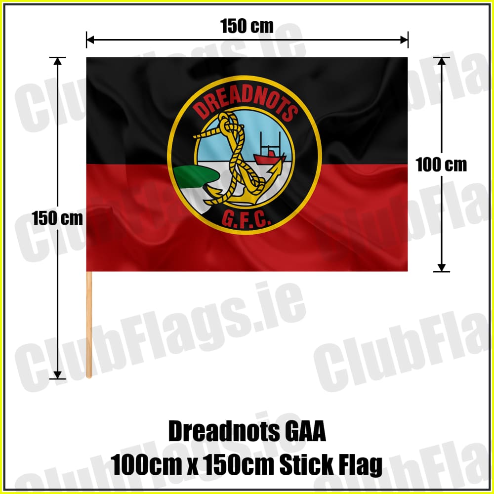 Dreadnots GAA 100cm x 150cm Stick Flag - ClubFlags.ie