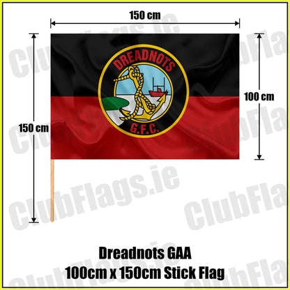 Dreadnots GAA 100cm x 150cm Stick Flag - ClubFlags.ie
