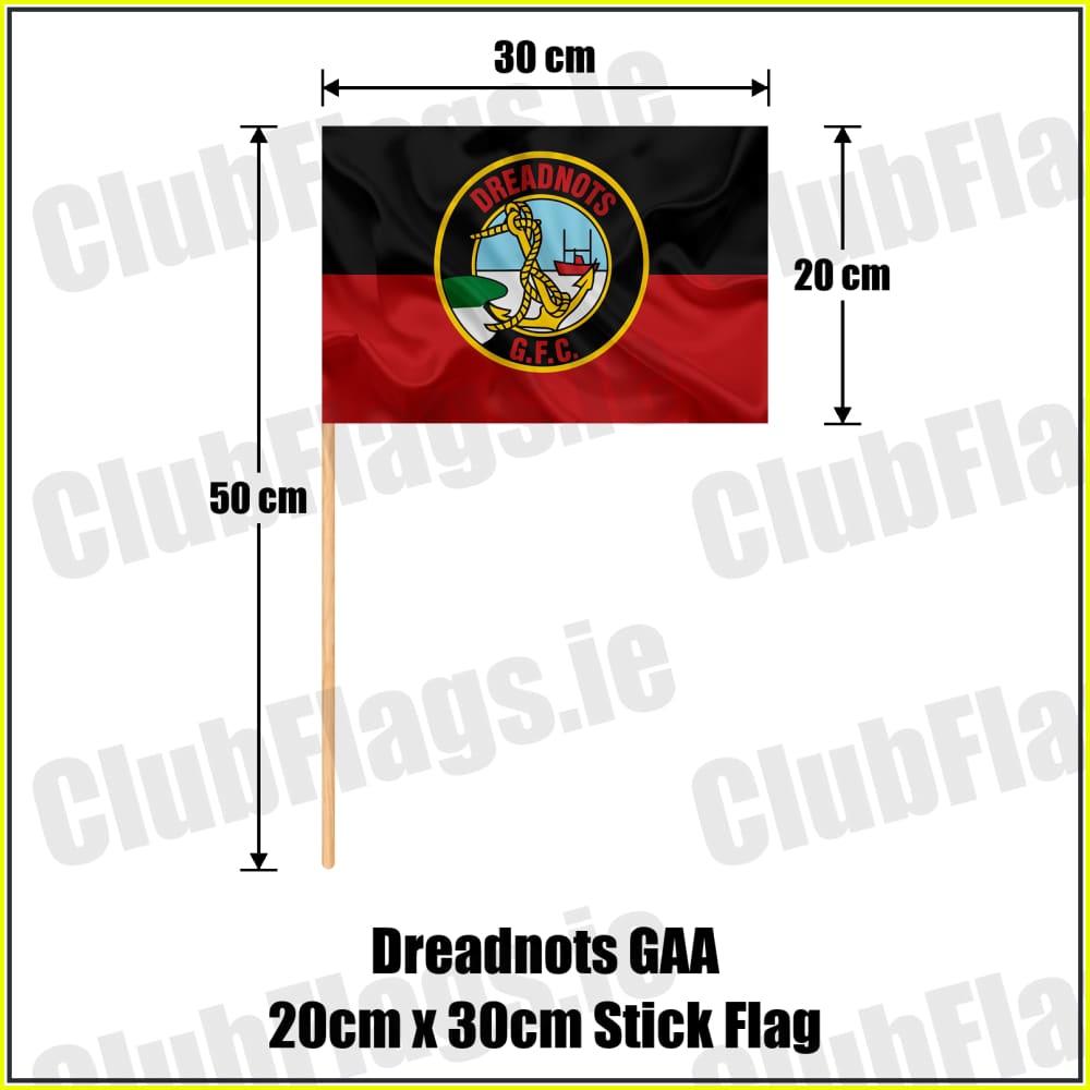 Dreadnots GAA 20cm x 30cm Stick Flag - ClubFlags.ie