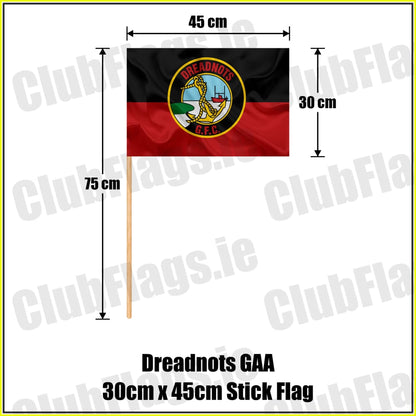 Dreadnots GAA 30cm x 45cm Stick Flag - ClubFlags.ie