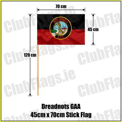 Dreadnots GAA 45cm x 70cm Stick Flag - ClubFlags.ie