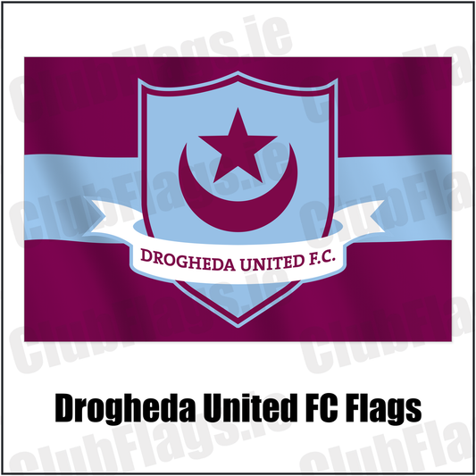 Drogheda United FC Flags with the club crest and colours, Louth Football - ClubFlags.ie