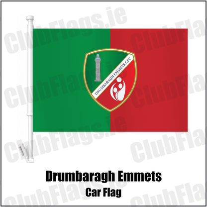 Drumbaragh Emmets Car Flag with the club crest and colours, Meath GAA - ClubFlags.ie