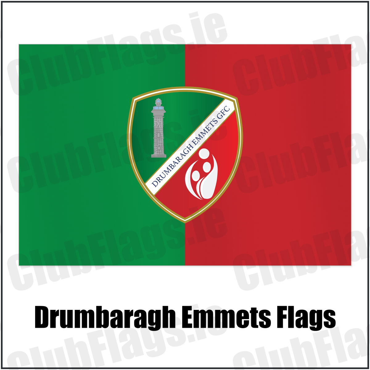Drumbaragh Emmets Flags with the club crest and colours, Meath GAA - ClubFlags.ie
