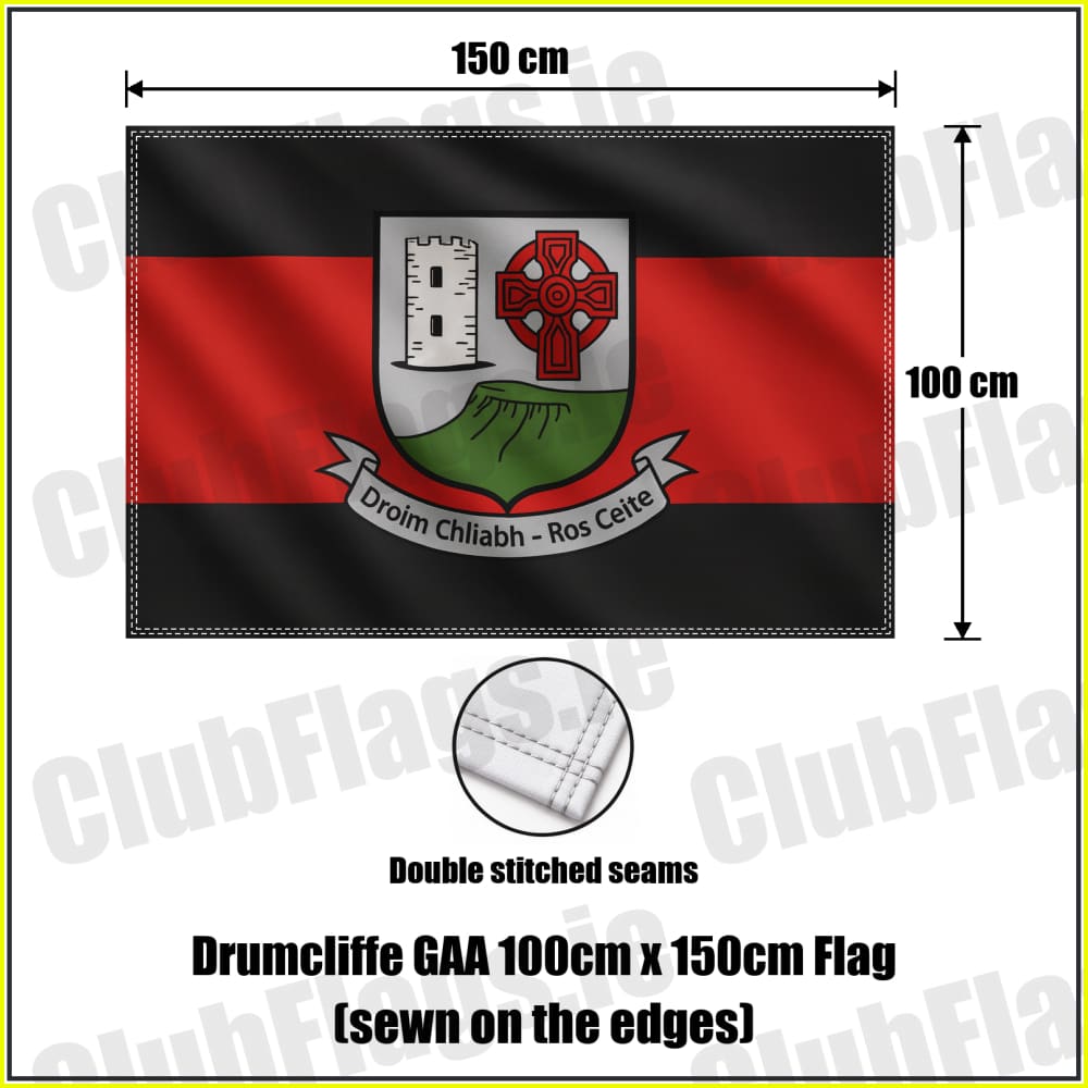 Drumcliffe GAA 100cm x 150cm Flag (sewn on the edges) - ClubFlags.ie