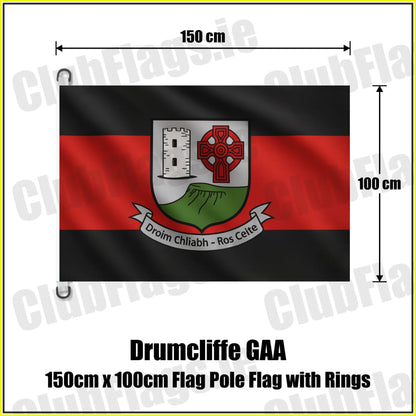 Drumcliffe GAA 150cm x 100cm Flag Pole Flag with Rings - ClubFlags.ie