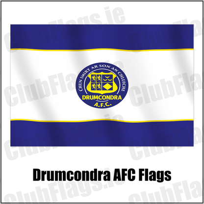 Drumcondra AFC Flags with the club crest and colours, Dublin Football - ClubFlags.ie