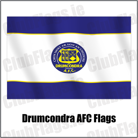 Drumcondra AFC Flags with the club crest and colours, Dublin Football - ClubFlags.ie
