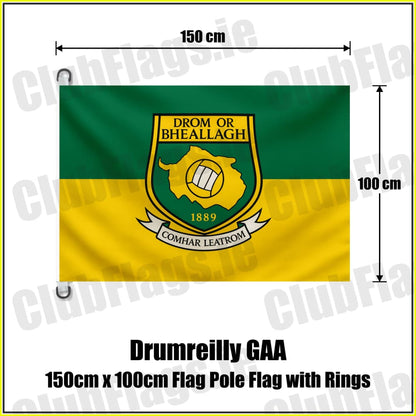 Drumreilly GAA 150cm x 100cm Flag Pole Flag with Rings - ClubFlags.ie