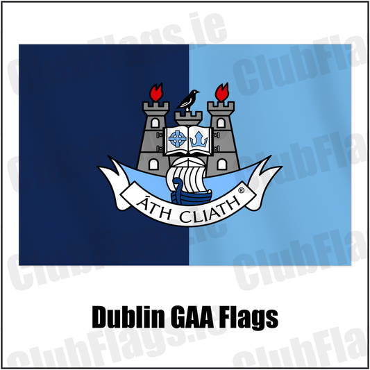 Dublin GAA Flags with the club crest and colours, Dublin GAA - ClubFlags.ie