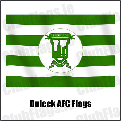 Duleek AFC Flags with the club crest and colours, Meath Football - ClubFlags.ie