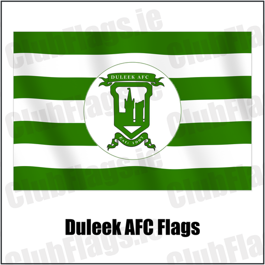 Duleek AFC Flags with the club crest and colours, Meath Football - ClubFlags.ie