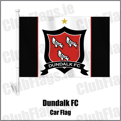 Dundalk FC Car Flag with the club crest and colours, Louth Football - ClubFlags.ie