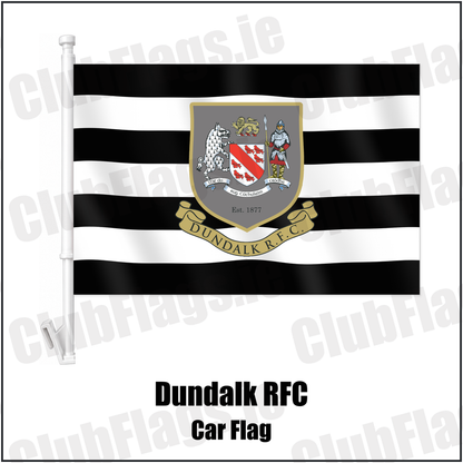 Dundalk RFC Car Flag with the club crest and colours, Louth Rugby - ClubFlags.ie