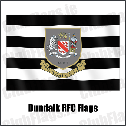 Dundalk RFC Flags with the club crest and colours, Louth Rugby - ClubFlags.ie