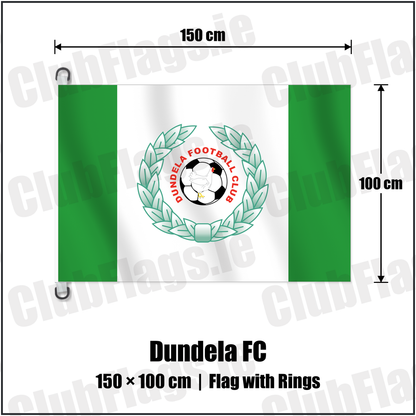 Dundela FC 150cm x 100cm Flag Pole Flag with Rings with the club crest and colours, Down Football - ClubFlags.ie