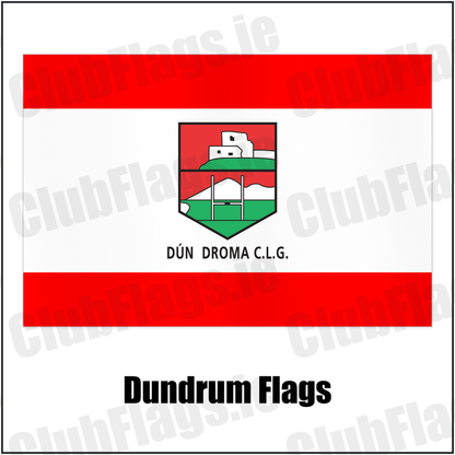 Dundrum Flags with the club crest and colours, Down GAA - ClubFlags.ie