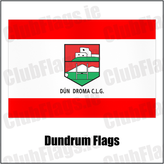 Dundrum Flags with the club crest and colours, Down GAA - ClubFlags.ie