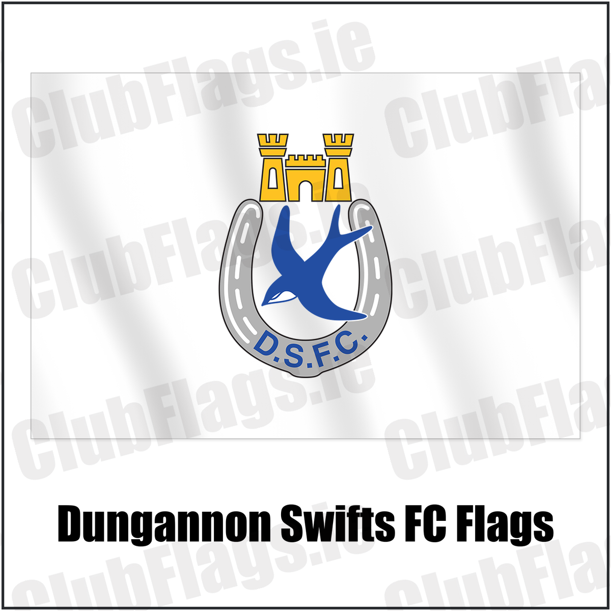 Dungannon Swifts FC Flags with the club crest and colours, Tyrone Football - ClubFlags.ie