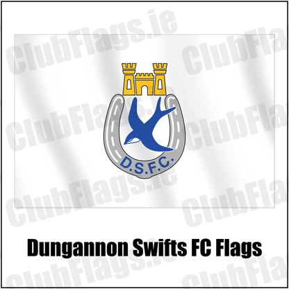 Dungannon Swifts FC Flags with the club crest and colours, Tyrone Football - ClubFlags.ie