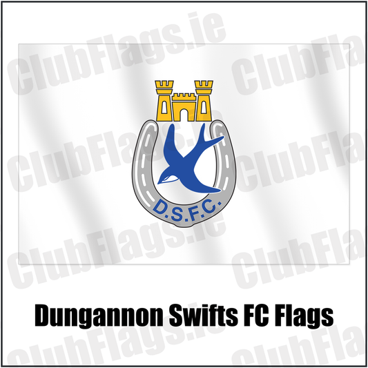 Dungannon Swifts FC Flags with the club crest and colours, Tyrone Football - ClubFlags.ie