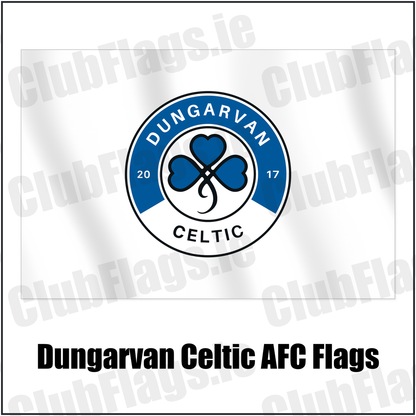 Dungarvan Celtic AFC Flags with the club crest and colours, Waterford Football - ClubFlags.ie