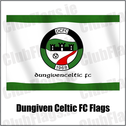 Dungiven Celtic FC Flags with the club crest and colours, Derry Football - ClubFlags.ie
