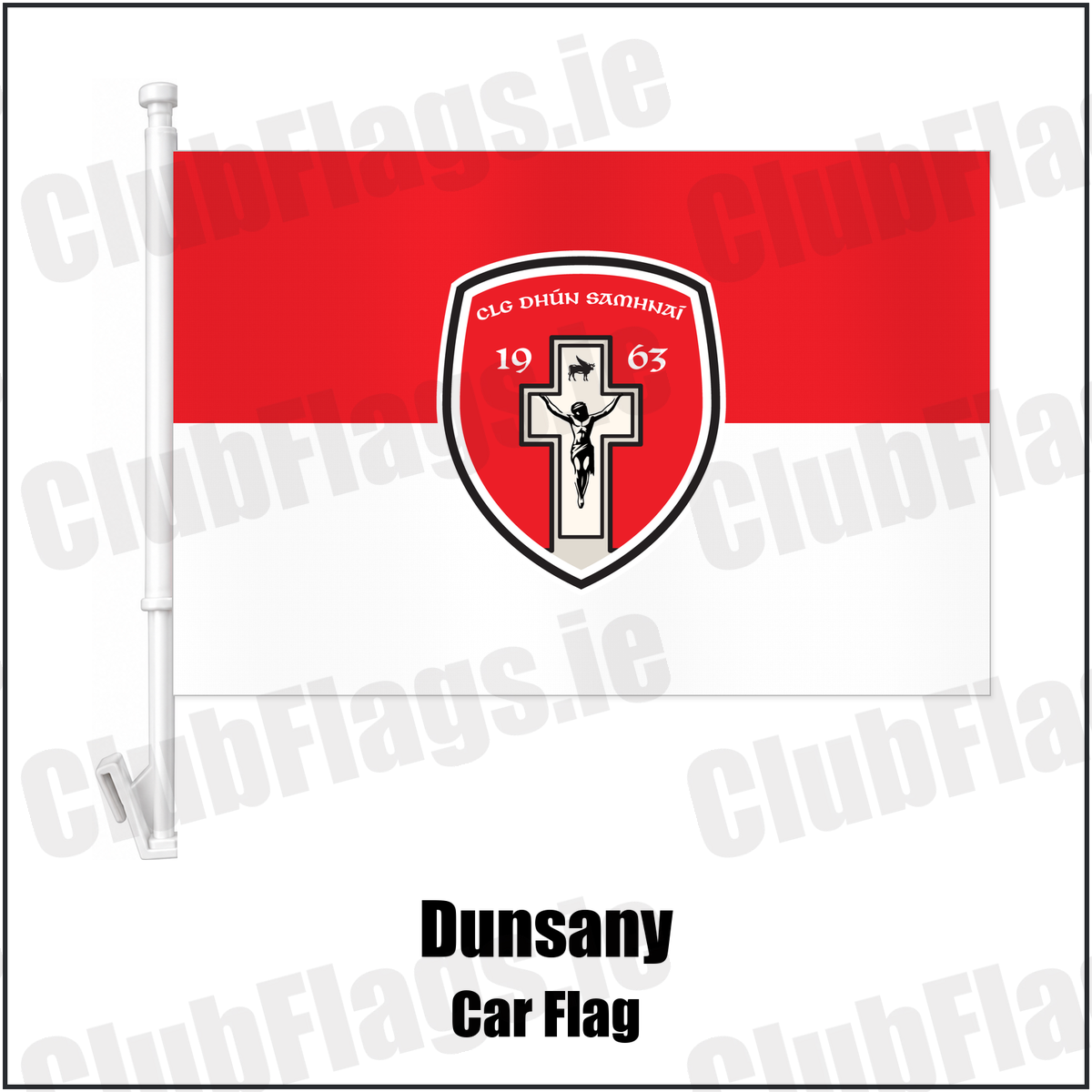 Dunsany Car Flag with the club crest and colours, Meath GAA - ClubFlags.ie