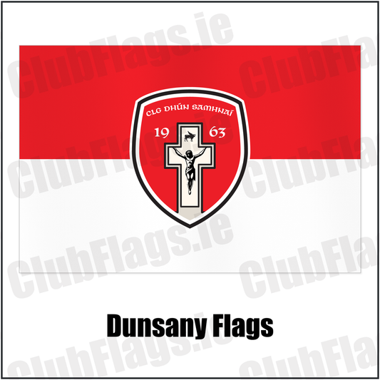 Dunsany Flags with the club crest and colours, Meath GAA - ClubFlags.ie