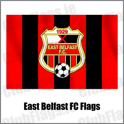 East Belfast FC Flags with the club crest and colours, Down Football - ClubFlags.ie