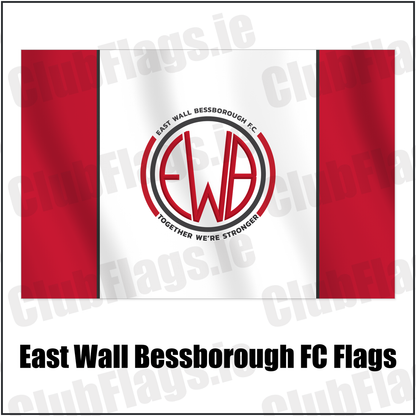 East Wall Bessborough FC Flags with the club crest and colours, Dublin Football - ClubFlags.ie