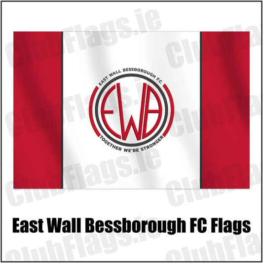 East Wall Bessborough FC Flags with the club crest and colours, Dublin Football - ClubFlags.ie