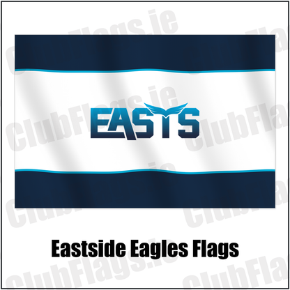 Eastside Eagles Flags with the club crest and colours, Down Rugby - ClubFlags.ie
