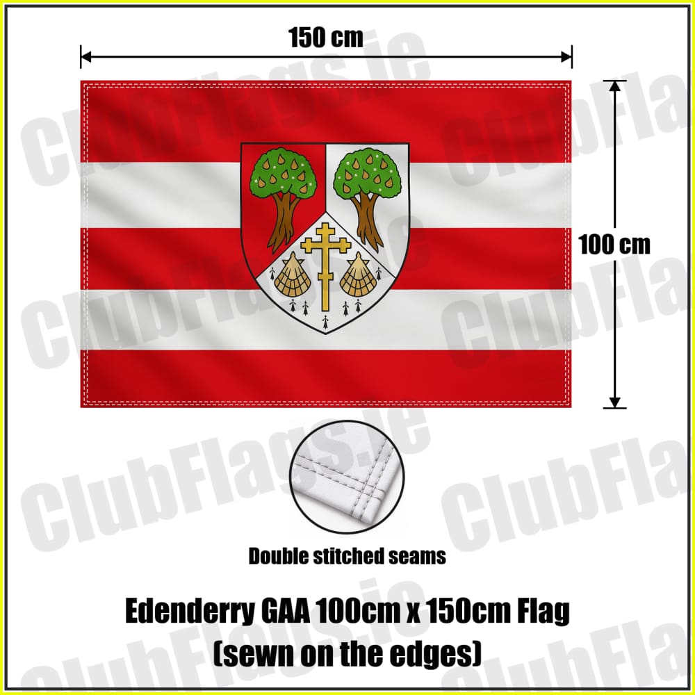 Edenderry GAA 100cm x 150cm Flag (sewn on the edges) - ClubFlags.ie