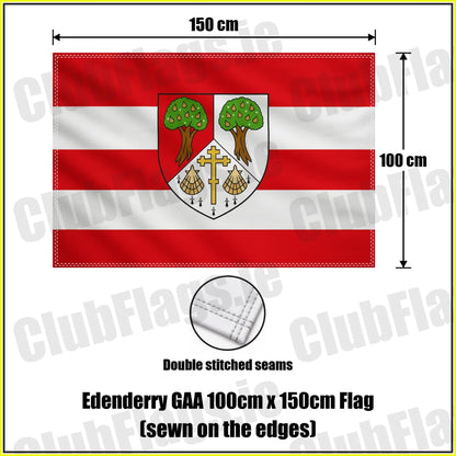 Edenderry GAA 100cm x 150cm Flag (sewn on the edges) - ClubFlags.ie