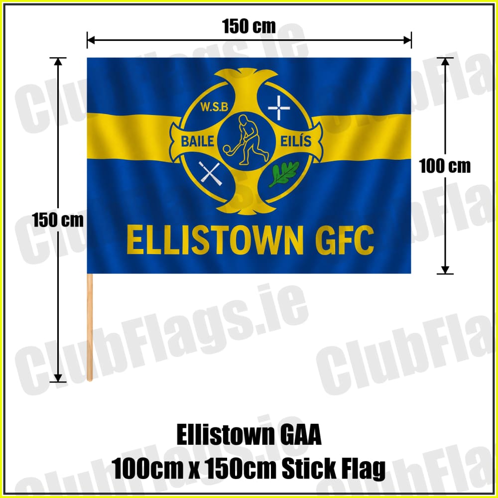 Ellistown GAA 100cm x 150cm Stick Flag - ClubFlags.ie
